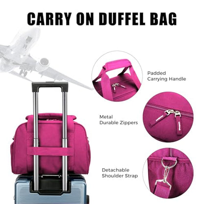 SeaRock 14 inch Small Gym Bag for Men & Women, Mini Duffle Bag with Shoe Compartment, Carry On Duffel Bag for Travel Sports, Rose Pink - color: Rose Pink