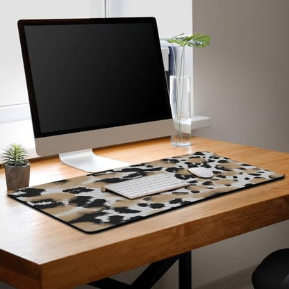 Gaming Mats XXL Keyboard and Mouse Pad - Extra Large Desk Mat for Men With Non-Slip Rubber Base 35.4 X 15.7 for Game Office, Animal Leopard Print - color: Animal Leopard Print
