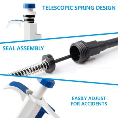 FOUR E'S SCIENTIFIC 2-20μL Pipette, Adjustable Volume Micropipette | Single-Channel Pipettor, Ergonomic Design, Precise Volume Dial - size: 03 (2-20uL)