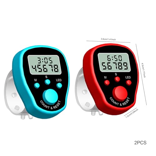 Finger Counter 5 Digital Electronic LED Hand Tally Counter Manual Clicker Count Lap Counter 2PCS..