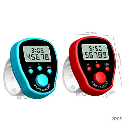 Finger Counter 5 Digital Electronic LED Hand Tally Counter Manual Clicker Count Lap Counter 2PCS..