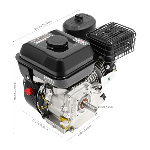 4-Stroke 7.5HP Single Cylinder Gasoline Oil Engine, 212CC Gas Powered Engine with Large Fuel Tank Silencer and Starter Handle, 3600 RPM Portable Engine - size: 7.5HP 212CC BLACK