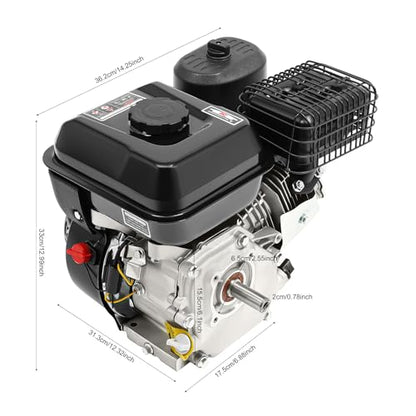 4-Stroke 7.5HP Single Cylinder Gasoline Oil Engine, 212CC Gas Powered Engine with Large Fuel Tank Silencer and Starter Handle, 3600 RPM Portable Engine - size: 7.5HP 212CC BLACK