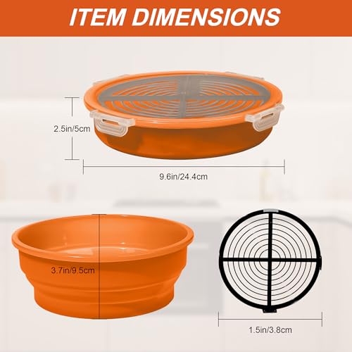 Collapsible Batter Bowl - Breading Bowl Shaker with Lid, Orange - color: Orange