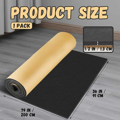 Pangda 1 Piece 36 x 79 x 1/2 Inch Extra Large Marine Foam Roll Closed Cell Rubber with Adhesive Insulation Sheets Lightweight Single Sided Tape Water Weather Resistant for Craft - size: 36 x 79 x 1/2 Inch