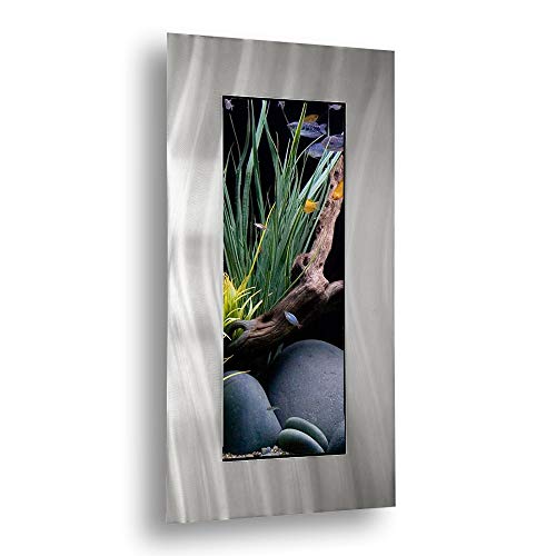 Aussie Aquariums 2.0 Wall Mounted Aquarium - Verticali Brushed Silver