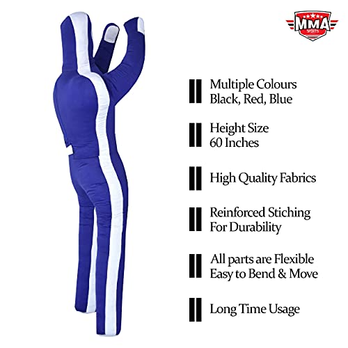 MMA Sports Brazilian JIU Jitsu Grappling Submission Throwing Dummy Punching Heavy Bag Kick Boxing Dummies UNFILLED - color: Blue-1, size: 5ft, style: Standing