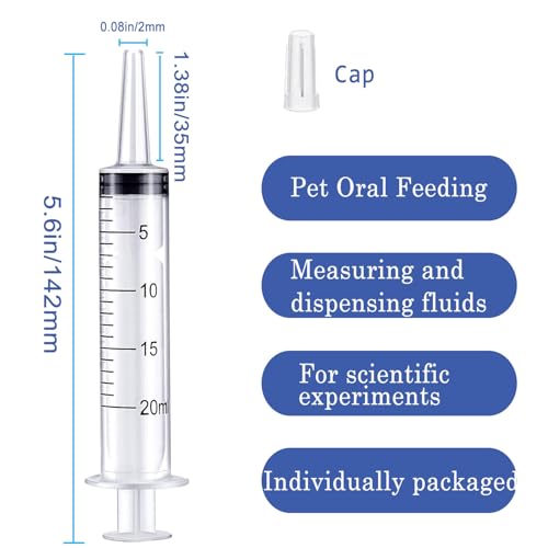 20ml Syringe for Liquid,Syringe Without Needle,Sterile Individually Packed 20pcs. - size: 20ml-20pcs