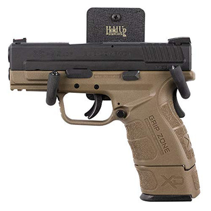 Hold Up Displays Handgun Hanger and Gun Storage for Holding Colt Smith and Wesson SIG Ruger Pistols - Heavy Duty Steel - Made in USA - color: Black 3 Pack