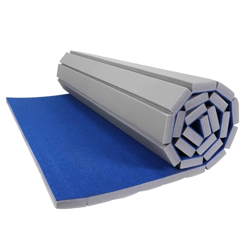 Generic Folding Gymnastics Mat 118.11x70.87x1.57inch Indoor Gymnastics Track Exercise Mat with Grippy Surface for Home Yoga Fitness Pilates Martial Art