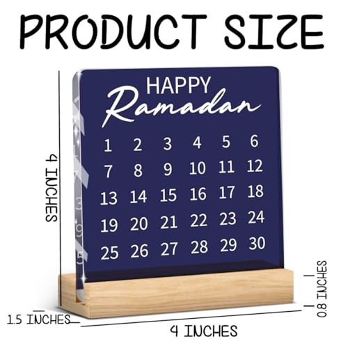 Islamic Ramadan Countdown Decor Ramadan Decorations for Home Table Eid Mubarak Decorations Happy Ramadan Acrylic Sign for Farmhouse Desk - style: Rustic