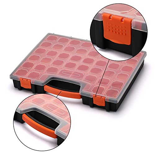 2PCS Multi-Purpose Toolbox, Professional Organizer with 22 Bin Compartments, Box Organizer for Hardware, Screws, Bolts, Nuts, Nails, Tools, Arts - size: 2 PCS Multi-Purpose Toolbox