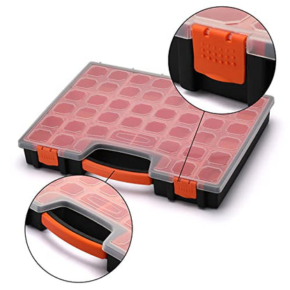 2PCS Multi-Purpose Toolbox, Professional Organizer with 22 Bin Compartments, Box Organizer for Hardware, Screws, Bolts, Nuts, Nails, Tools, Arts - size: 2 PCS Multi-Purpose Toolbox