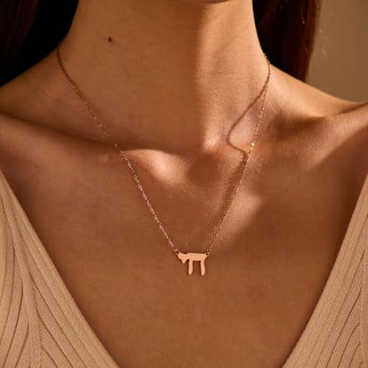 Stainless Steel Hebrew CHAI Necklace | Hand of Fatima Pendant | Turkish Evil Eye Charm | Israel Map Blessing Necklace | Protection Jewelry for Women men Include a Gift Box - color: Rose Gold-Chai-1179