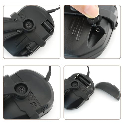 Ear Defender Hearing Protection Safety Earmuffs Noise Reduction with Gel EarPad for Outdoor Sports (BK) - color: Bk