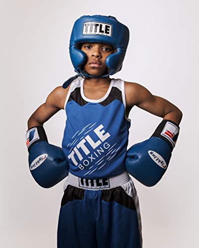 Title Boxing Amateur Competition Headgear (w/Cheeks) - Boxing Headgear, MMA Headgear, Sparring Gear, Headgear Boxing Sparring, Boxing Head Gear, Sparring Headgear, Muay Thai Headgear - color: Blue, size: Medium