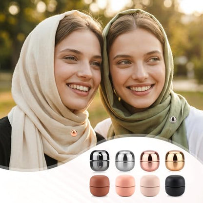 8 Pairs Strong Magnetic Hijab Pins, Pinless No-Snag Hijab Magnets, Scarf Magnet Pin, Magnetic Buttons Veil Pins, Multi-Use Hijab Magnetic Pins for Clothes Dress Scarves Shirts, Shiny and Matte Style