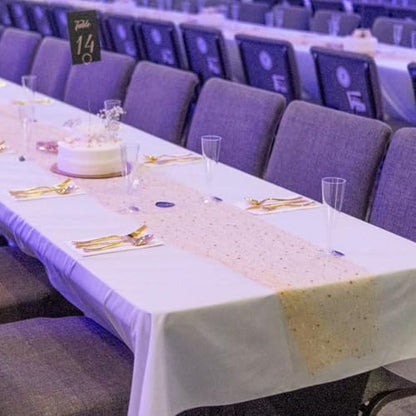OSVINO Starry Moon Table Runner, Sequin Glitter Mesh for Wedding Party - color: Gold