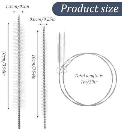 4pcs Extra Long Straw Cleaner Brush, 39 Inches Long Pipe Cleaners, Straw Cleaning Brush for Kegerator Feeding Tube Teapot Spout Sunroof Drain Refrigerator Drain