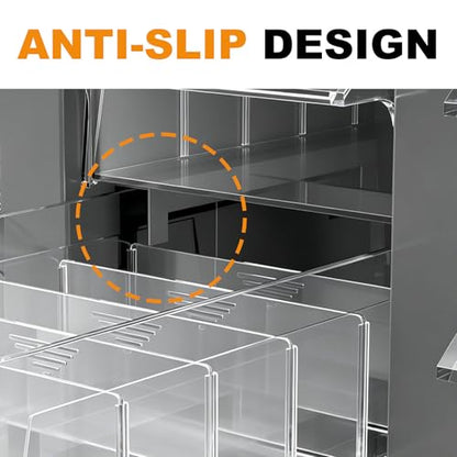 100 Drawers Bolt and Nut Tool Storage Cabinet Parts Cabinet Hardware Organization Shelves Bolts Bin Tool with PS Material Drawer Label Stickers for Tool Hardware Storage, Grey
