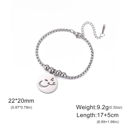 VASSAGO Islamic Bracelet Allah Arabic Bangle Bracelets for Women Men Islam Muslim Arabic Calligraphy Link Bracelet Bangle Islam Eid Islamic Arabic Gift Jewelry - color: Silver Arabic Bracelet-Box Chain