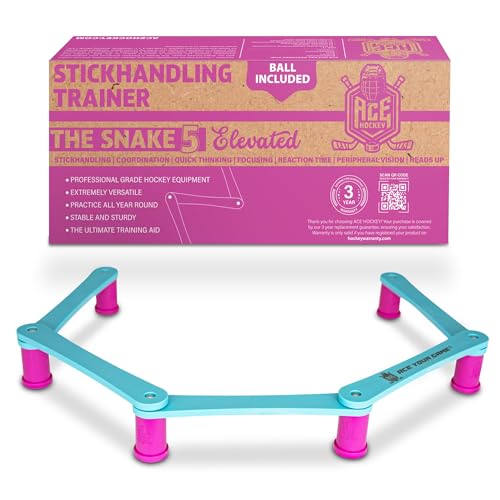 The Snake Stickhandling Trainer – Adjustable Hockey Training Aid for Puck Control, Quick Hands, Reaction Time & Coordination – Snake 5, Snake 7 & Elevated Styles - style: Snake 5 Elevated