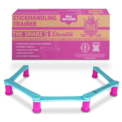 The Snake Stickhandling Trainer – Adjustable Hockey Training Aid for Puck Control, Quick Hands, Reaction Time & Coordination – Snake 5, Snake 7 & Elevated Styles - style: Snake 5 Elevated