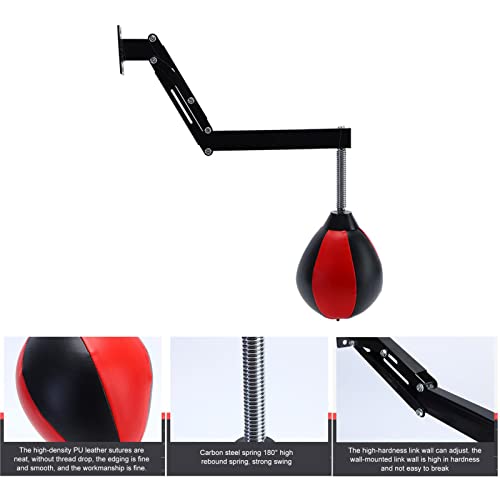 Speed Bag for Boxing, Wall Mounted Punch Bags, Reflex Bag for Adults, Home, Gym, Relaxation Workout, Height-Adjustable Boxing, Reflex Ball Speed Punching Bags for Training, Boxing, Sports