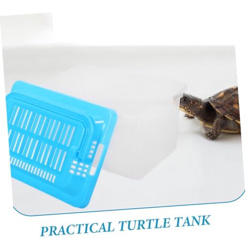 SUPVOX Small Portable Fish Tank Breathable Lid Handheld Turtle Box for Reptiles and Pet Transport Lightweight Transparent Aquarium for Outdoor Use