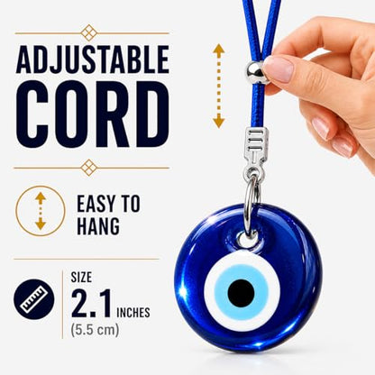 Turkish Blue Evil Eye Car Hanging Ornament - Rearview Mirror Accessories - Evil Eye Car Charm - style: Classic