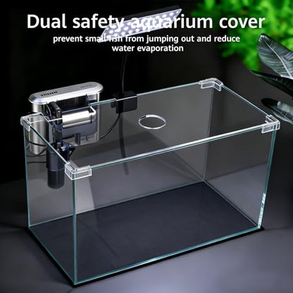 Vimvins 10 Gallon Glass Small Fish Tank with Filter Light and Lid, Aquarium Starter Kit - size: 10 Gallon