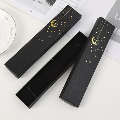12 Pcs Ramadan Jewellery Gift Box Moon Star Eid Mubarak Jewelry Boxes Bracelet Necklace Chain Packaging Box - color: Black