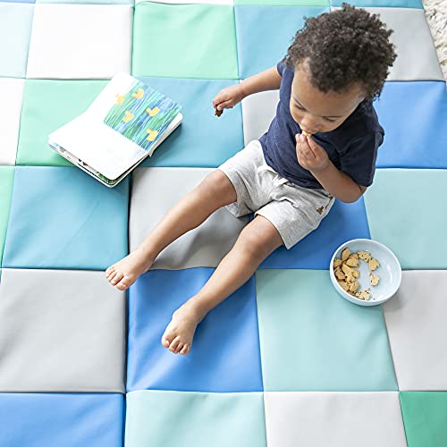ECR4Kids SoftZone Patchwork Activity Folding Play Mat, 58in Square, Baby Essentials, Contemporary - color: Contemporary