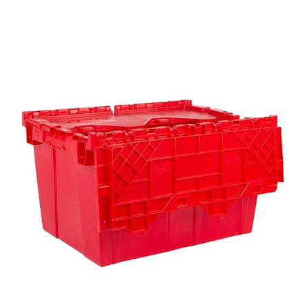 HE HUDSON EXCHANGE 21.9x15.2x12.8” (3 Pack, 12.7 Gallon) Tote with Attached Lid, Red - color: Red
