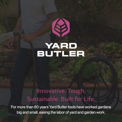 Yard Butler Free-Standing Hose Hanger with Spigot, IHCF-3KDS - Durable Hose Stand for Keeping It Elevated - Convenient Garden Accessory - Rust-Resistant - Anti-Kink Design - Easy Installation | Steel Freestanding Hose Holder for Lawn and Garden, Water Hos