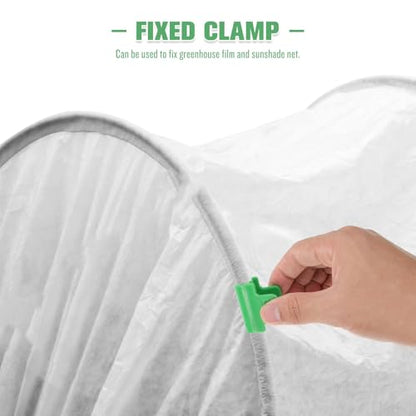 20pcs Greenhouse Plastic Clips and Garden Mesh Netting Clamps 11mm Light Buckle for Agricultural Covering and Vegetable Net Fixing