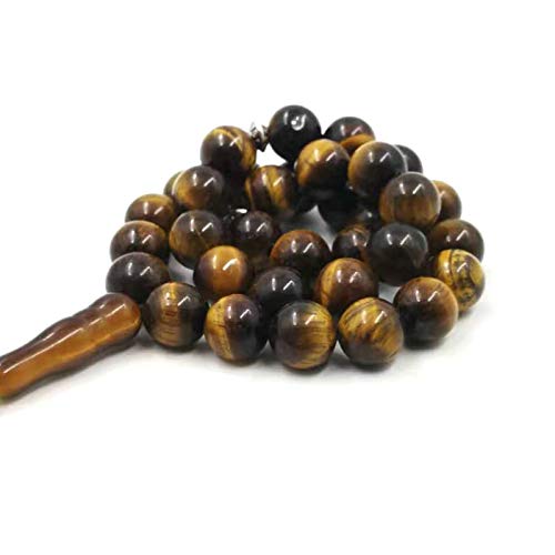 Natural Tiger Eyes tasbih Muslim Man misbaha Prayer Beads 33 66 99beads Arabic Fashion Rosary (8mm, 45 Beads) - color: 45 beads, size: 8mm