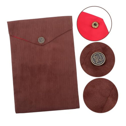 Buddhist Scripture Bag Coffee Color Velvet Pouch Bible Book Cover Storage Organizer for Travel and Religious Texts