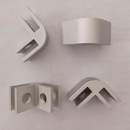 8 Pcs Plexiglass Connectors - Stainless Steel Glass Clip, Silver Glass Guard Connector for Balustrade