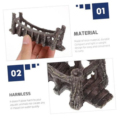 balacoo Fish Tank Ornament 2pcs Artificial Bridge Decor Aquarium Mountain View Decor Set