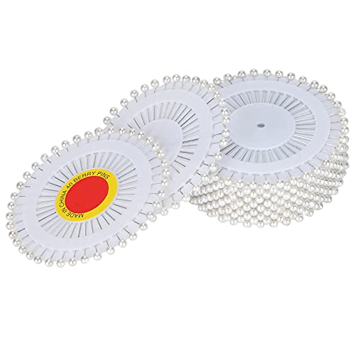 480Pcs Straight Pins Sewing, Metal Sewing Pins with Heads, 1.41in Length Decorative Pearl Head Pin, White Dressmaking Pin for DIY Crafts, Jewelry Making, Wedding, Corsage