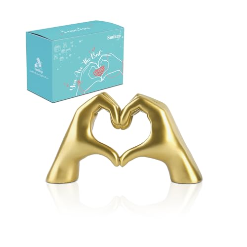 Gold Hand Heart Sculpture Home Decor for Living Room Bedroom Office Medium - size: Medium