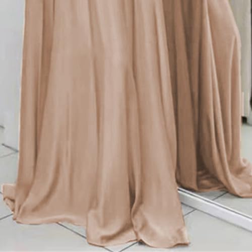 JEKE-DG Women Long Sleeve Maxi Dress Elegant Formal Loose Clothes Full Cover Arabian Robe Prayer Clothes with Belt (Large,Apricot)