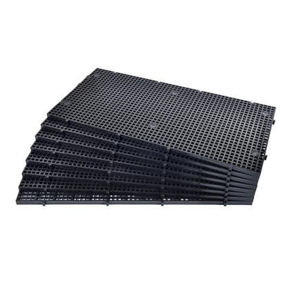 Aquarium Grid Isolate Board Divider Fish Tank Bottom Black Filter Tray Plastic Crate (8pcs Black) - size: 8pcs Black