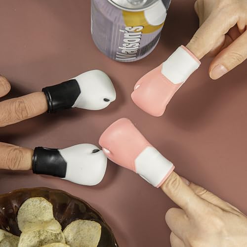 Boxing Gloves Mini Finger Puppets, 2 Pieces White Tiny Glove Toys for Party Favors and White Elephant Gifts - style: White