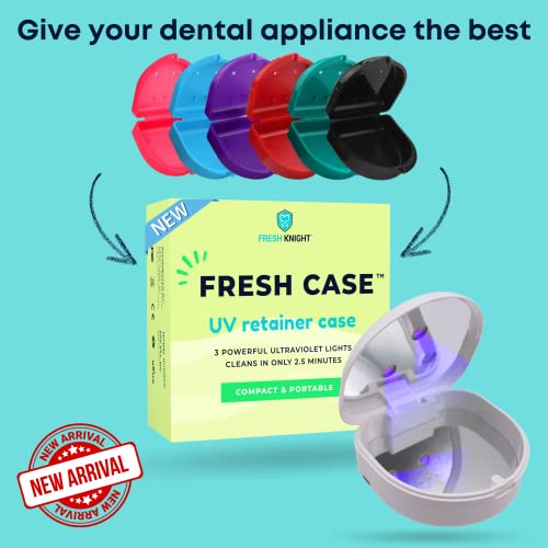 FRESH KNIGHT Retainer Case (2 Pack). Retainer Case with Vent Holes. Perfect for Denture, Mouth Guard, Aligner (Purple) - color: Purple