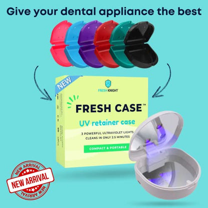 FRESH KNIGHT Retainer Case (2 Pack). Retainer Case with Vent Holes. Perfect for Denture, Mouth Guard, Aligner (Purple) - color: Purple
