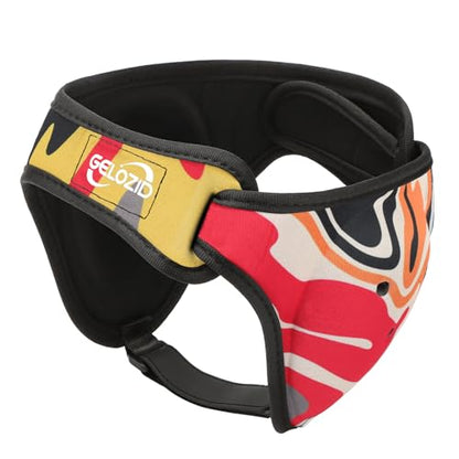 Gelozid Adjustable Wrestling Headgear for BJJ, MMA Grappling and Training, Ear Guard and Cauliflower Protection Helmet - color: Rde nad Black