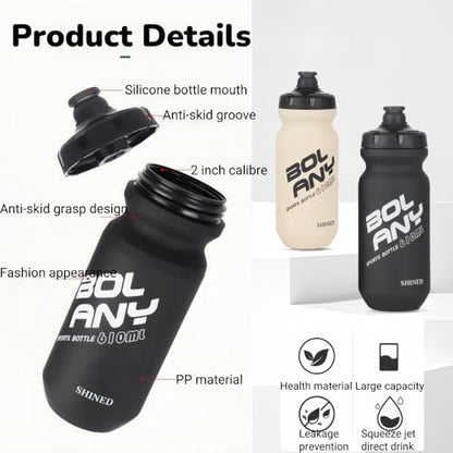 20oz Lightweight Sports Water Bottle PP Material BPA Free Squeeze Jet Straight Drink Cup Portable Outdoor Cycling Bottle (Grey) - color: Grey