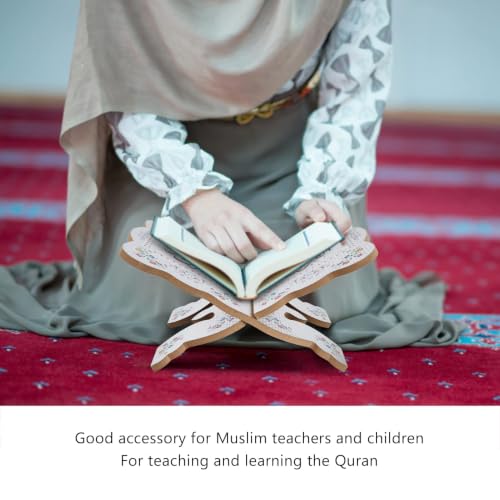 Quran Book Stand Holder Quran Book Bookshelf Quran Book Stand Holder Boxwood Bible Display Holders Rack for Muslim Teachers Children (JM01864)